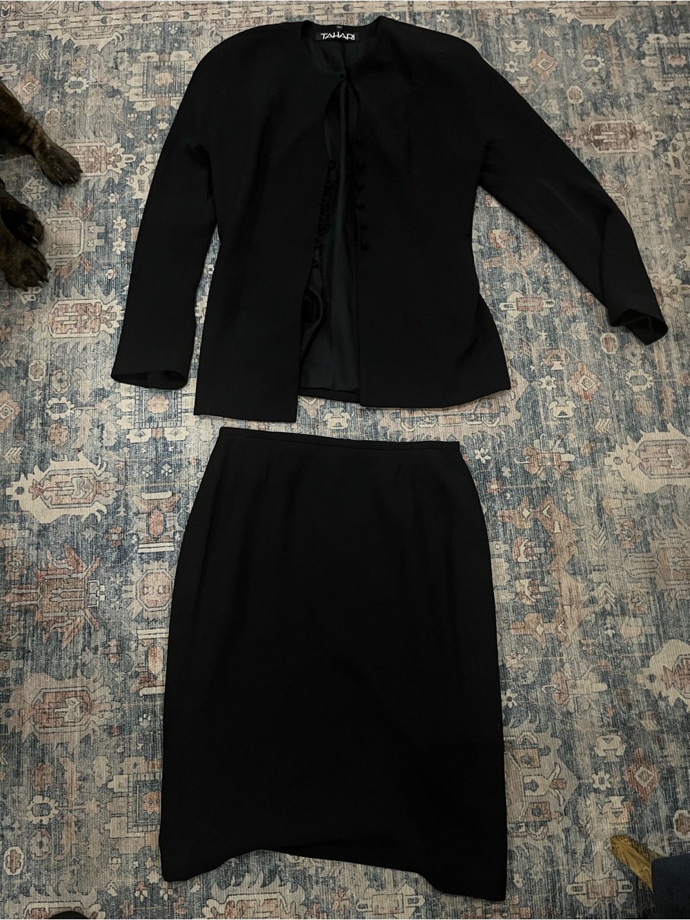 Tahari Black Two-Piece Skirt Suit